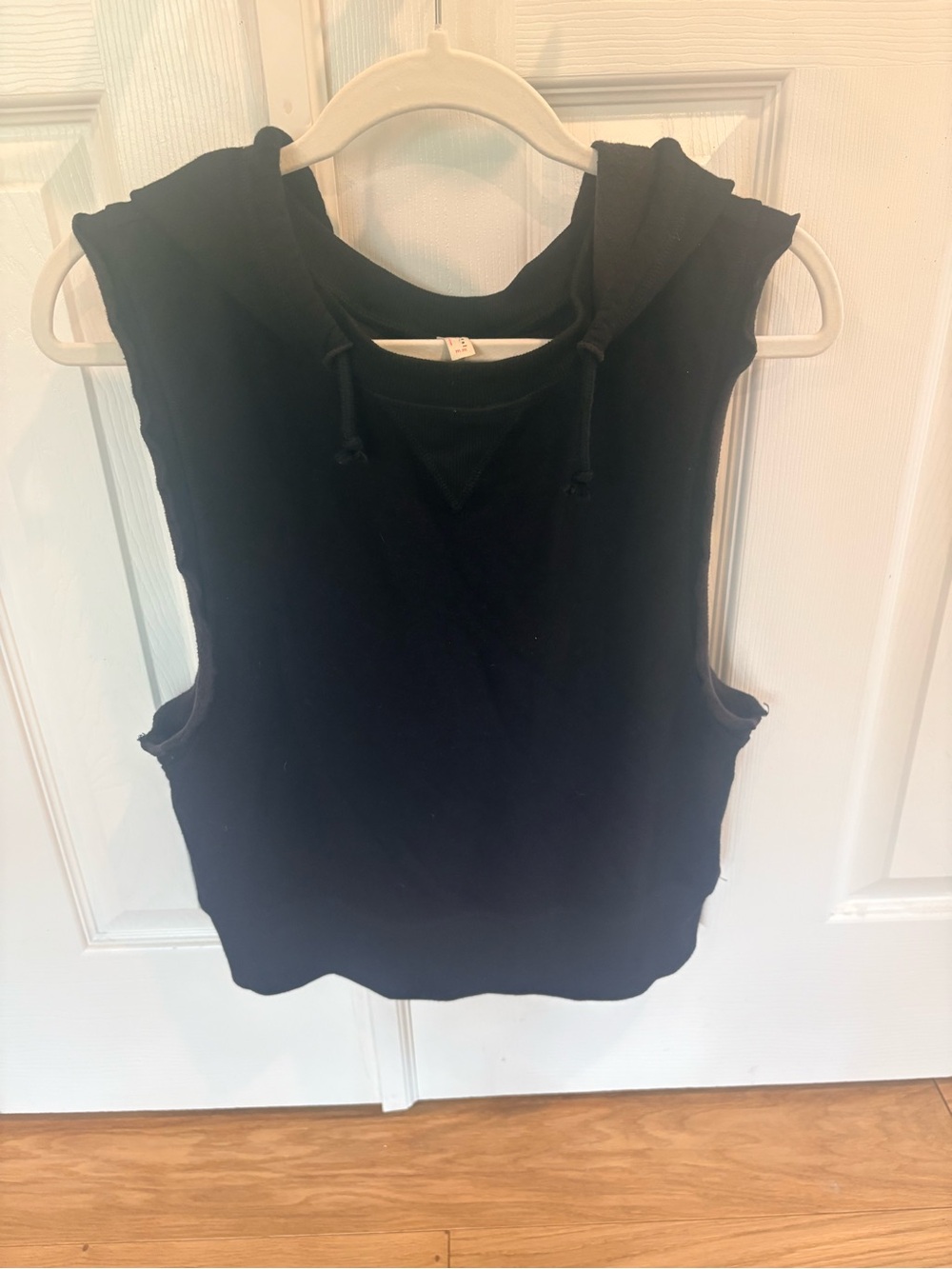 Free People Movement Black Sleeveless Hoodie Crop Top